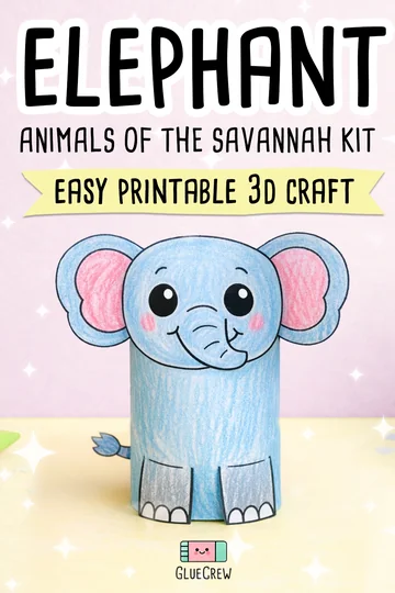 Elephant zoo animal craft for kids — 3D paper craft