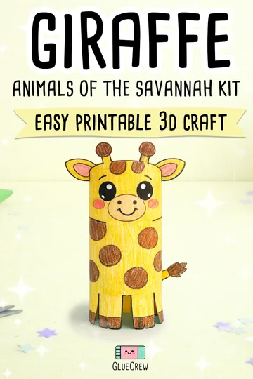 Giraffe African animal paper craft printable