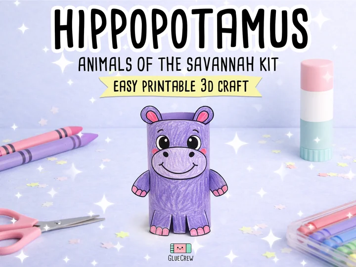 Hippopotamus 3D Paper Craft