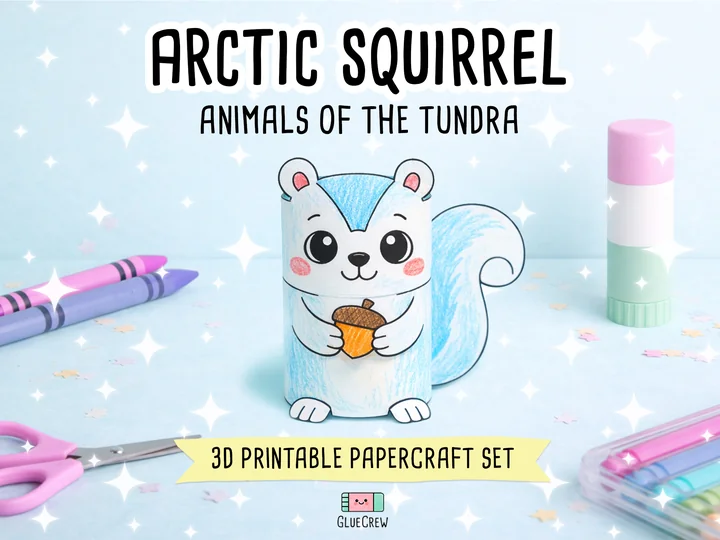 Arctic Squirrel Paper Craft