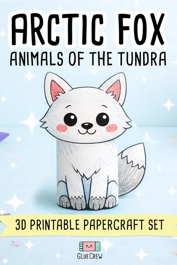 Arctic fox polar animal paper craft