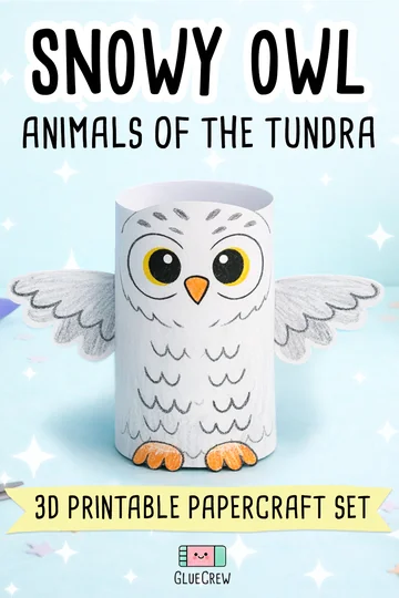 Snowy owl arctic paper craft printable