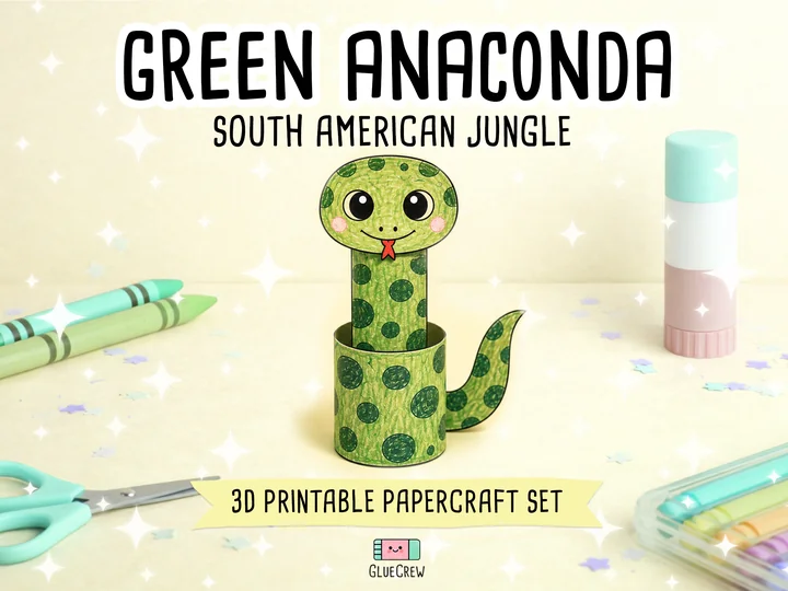 Green Anaconda Paper Craft