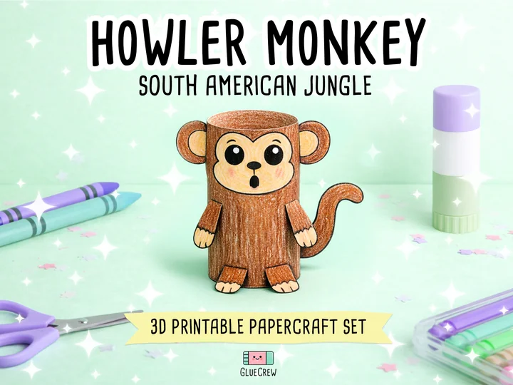 Howler Monkey Paper Craft