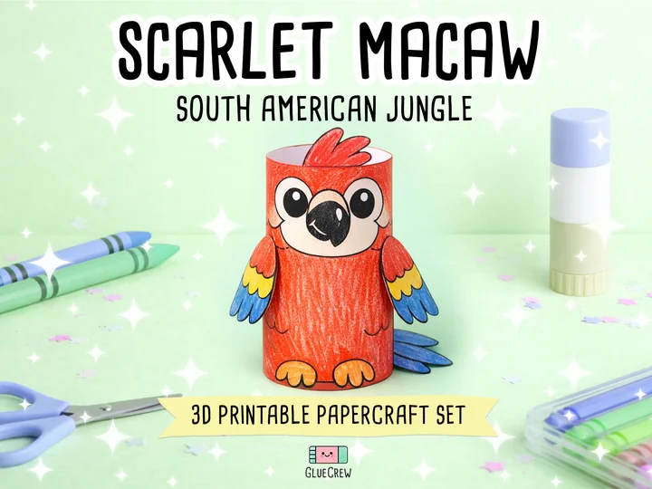 Scarlet Macaw Paper Craft