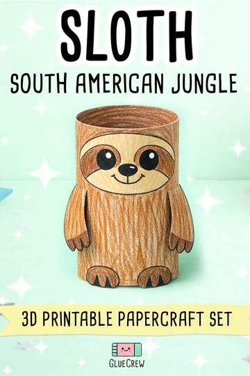 Sloth rainforest animal craft for kids