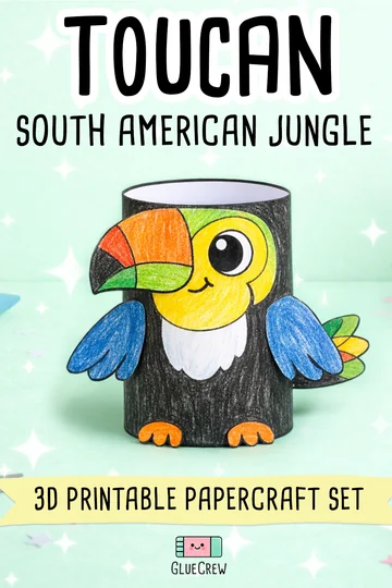 Toucan 3D paper rainforest craft