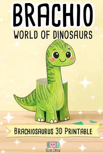 Brachiosaurus 3D paper craft for kids
