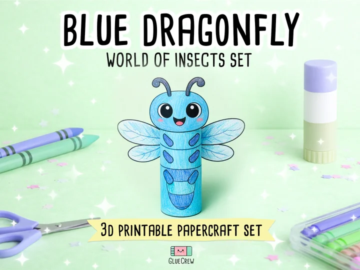 Blue Dragonfly Paper Craft