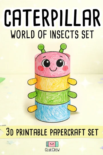 Colorful caterpillar life cycle paper craft