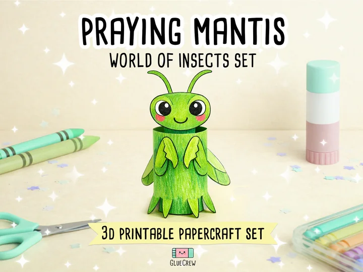 Praying Mantis Paper Craft