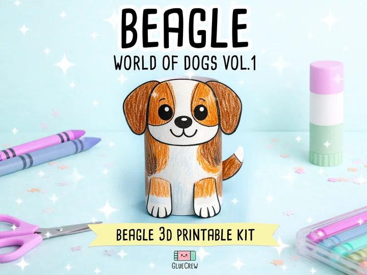 Beagle Husky Paper Craft