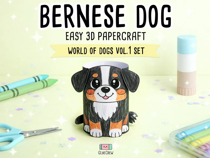 Bernese Dog Paper Craft