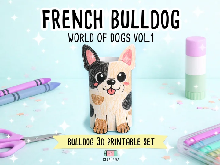 French Bulldog Paper Craft