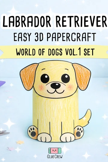 Labrador retriever 3D paper dog craft