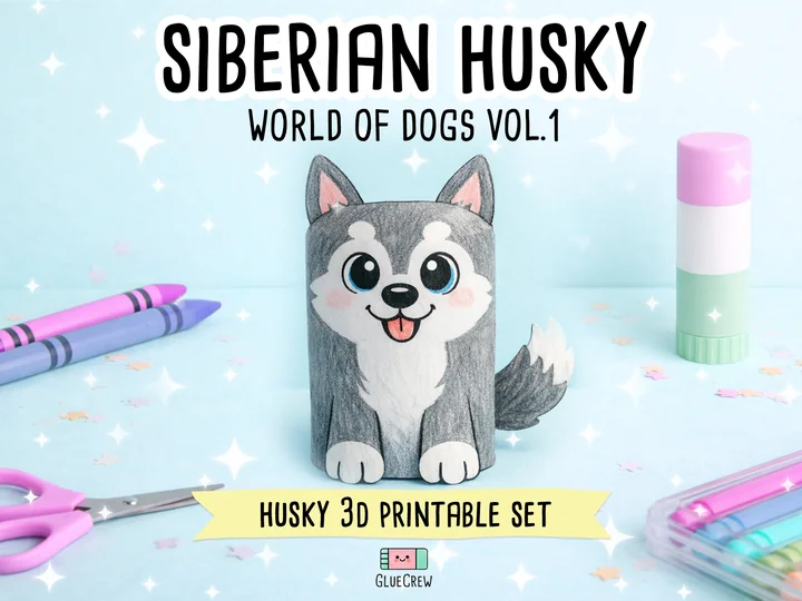 Siberian Husky Paper Craft