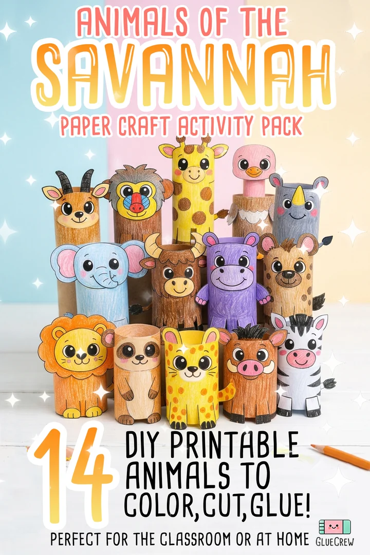 Savannah Animals Paper Crafts Bundle