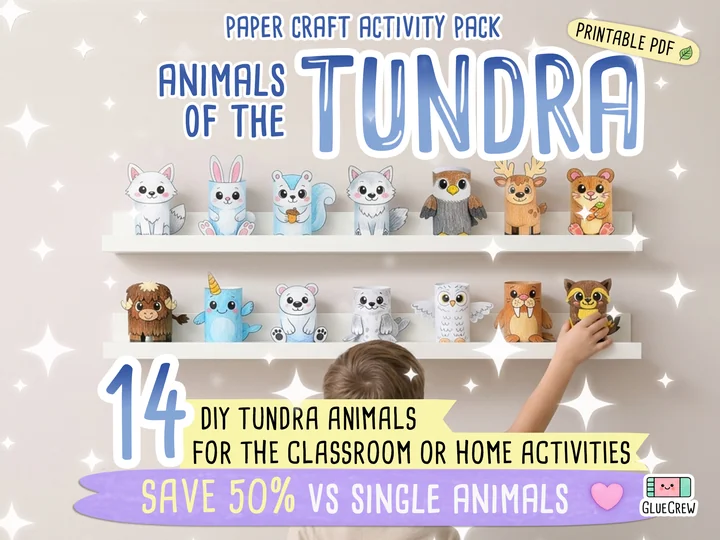 Arctic animal paper crafts for kids