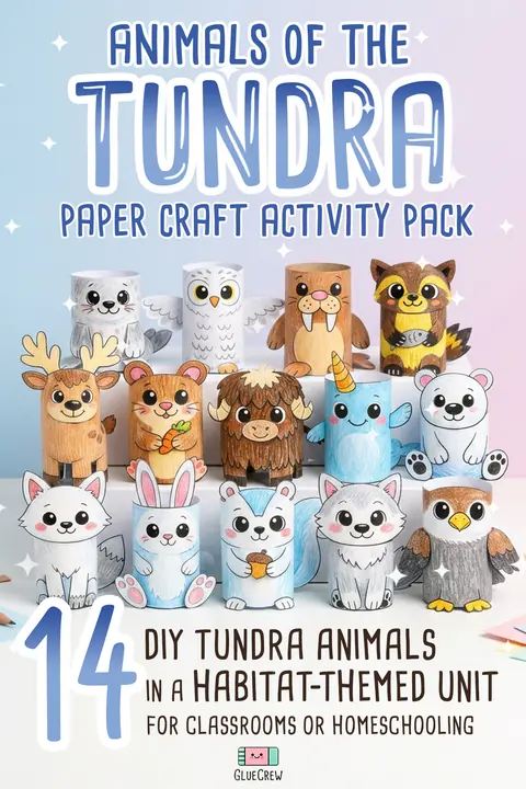 Animals of the Tundra Paper Crafts Bundle