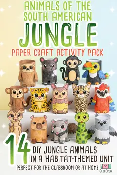Printable jungle animal papercrafts — rainforest 3D paper animals