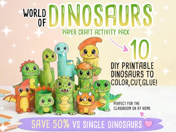 Dinosaurs Paper Crafts Bundle
